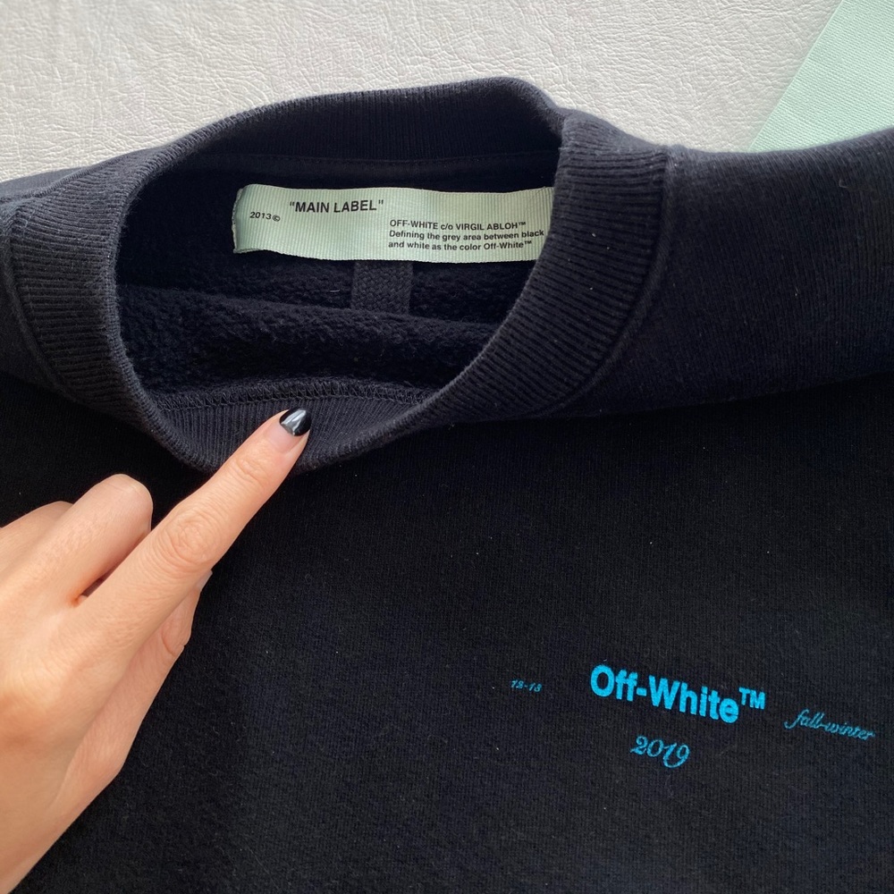 Off-White Black Multicolor Diag Gradient Crew Xs - image 3